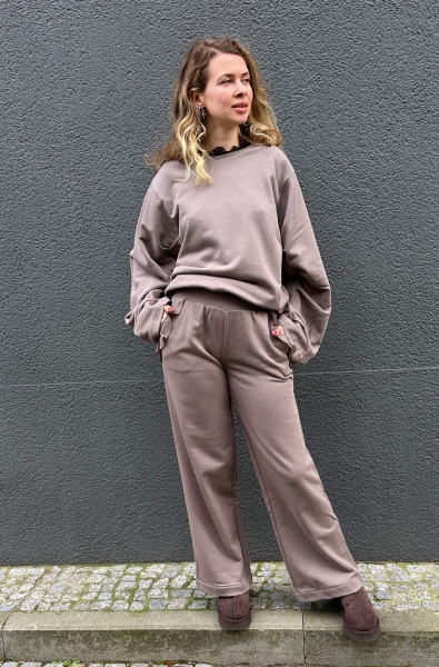 Hose Val Mit Volant Taupe