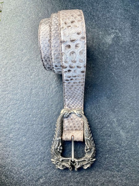 Leather Belt Python natur & Dragon
