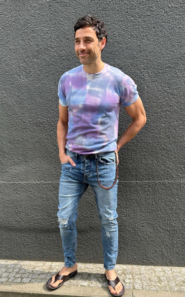 Feinstrick T-Shirt Roundneck Batik blue