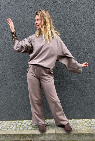 Sweatshirt Munera Diagonal Taupe