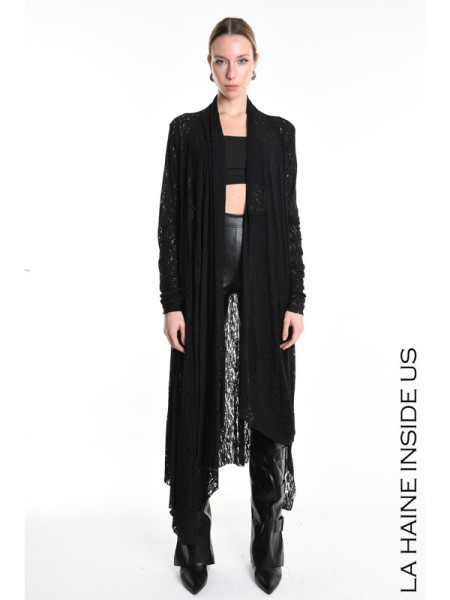 Lace Cardigan Unisex nero