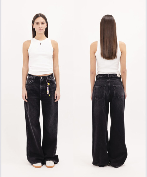 Debby Wide Leg Graphite Black