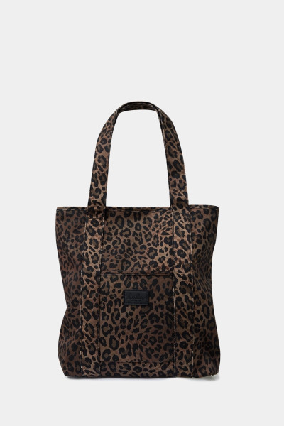 Tote Carmela Printed Canvas Dark Brown Leo
