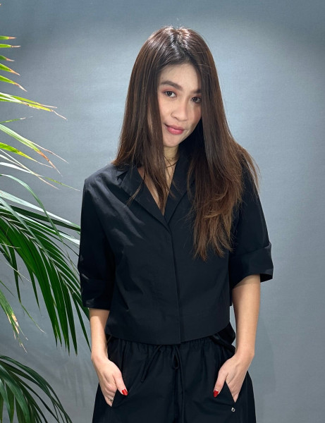 Popelineshirt Nero