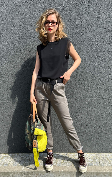 Belted Pants Jog Denim sage