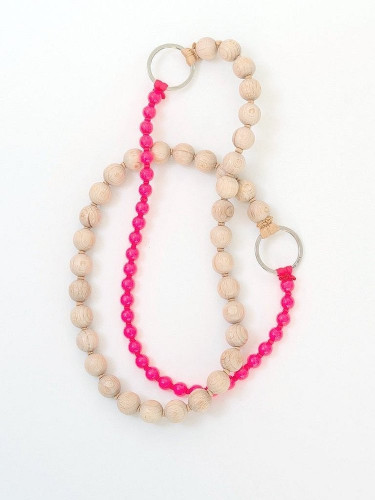 Vorschau: Doppelkette neon pink - natural Vorschau: Doppelkette neon pink - natural