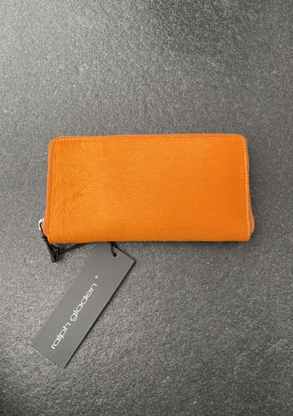 Leather Zipp Wallet Kalbsfell orange