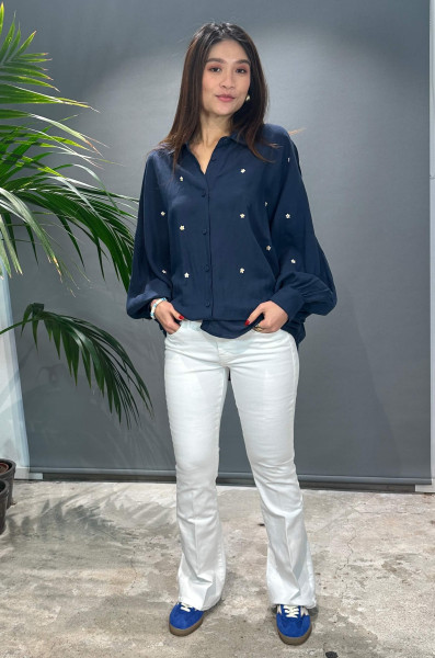 Margherita Wide Fit Shirt blu pageant
