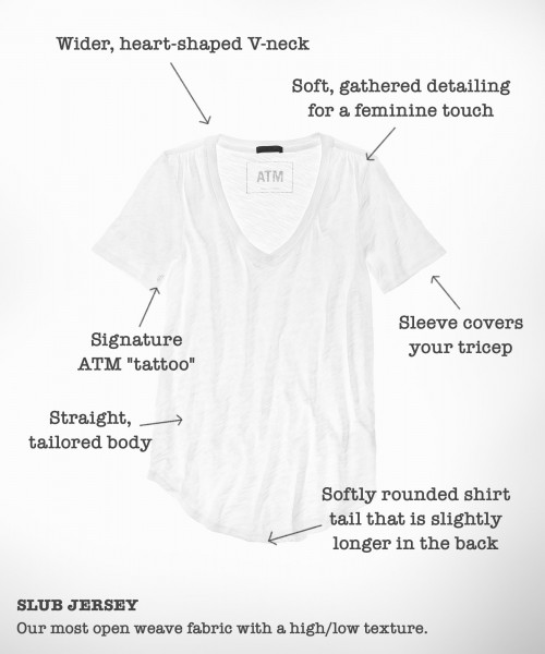 Slub Jersey V-Neck Flamingo