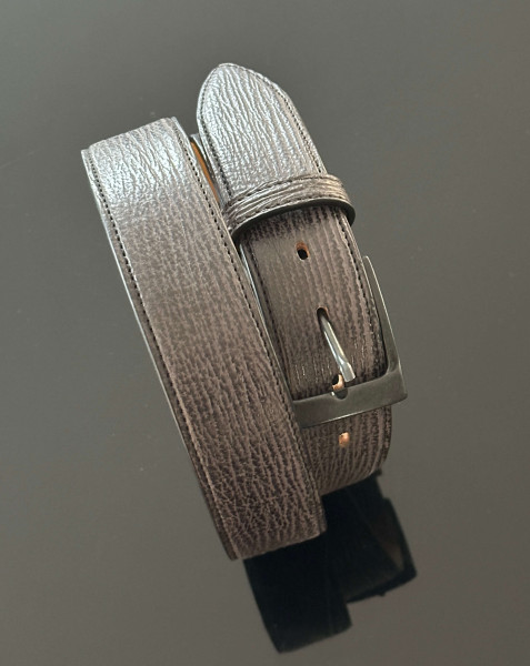 Leather Belt Hai anthrazit