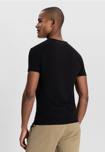 Vorschau: Eastwood 2 Pack V- Neck Tee Bamboo Black Vorschau: Eastwood 2 Pack V- Neck Tee Bamboo Black