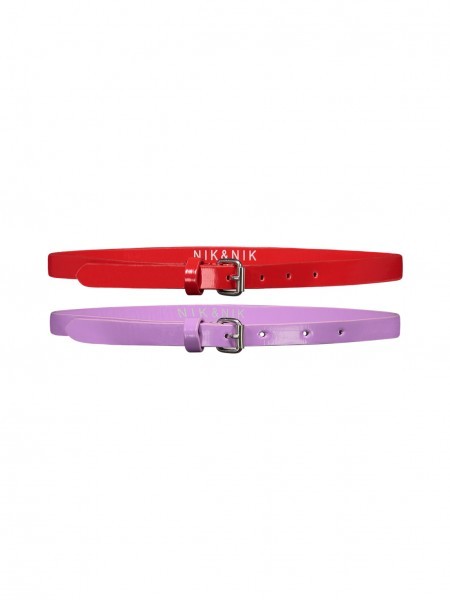 2-Pack Belt Red/Lavender Purple