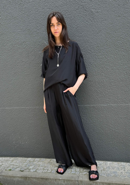 Longshirt Viscose/Silk black