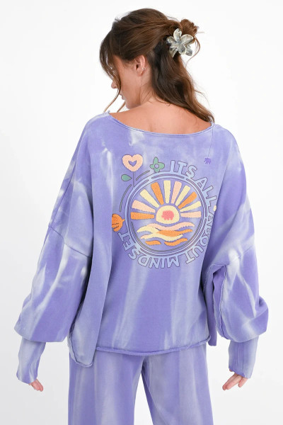 Batik Sweatshirt Mit Print- und Stickerei Hilda