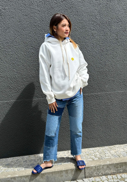 Cream Pixel Hoodie