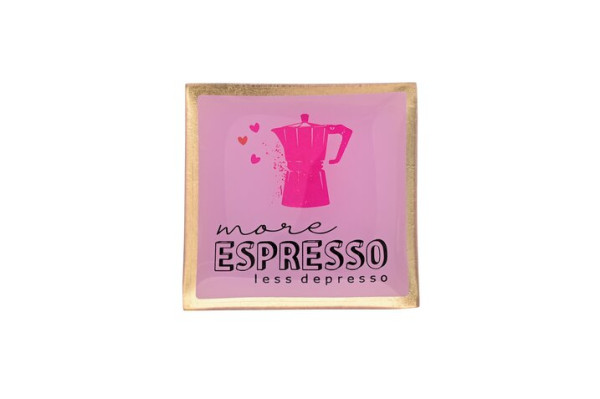 Glasteller S More Espresso rosa