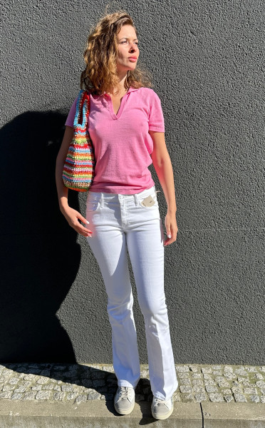 Polo V-Neck Knitwear Pink