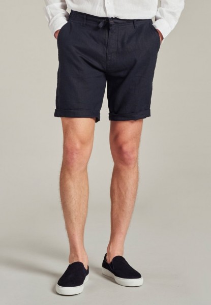 Beach Shorts Heavy Linen Dark Navy