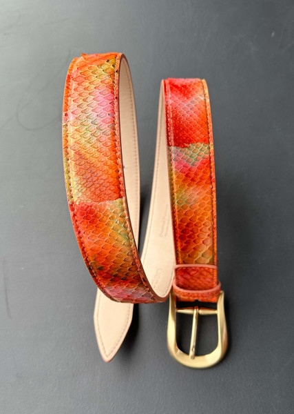 Leather Belt Python gelb-multicolour