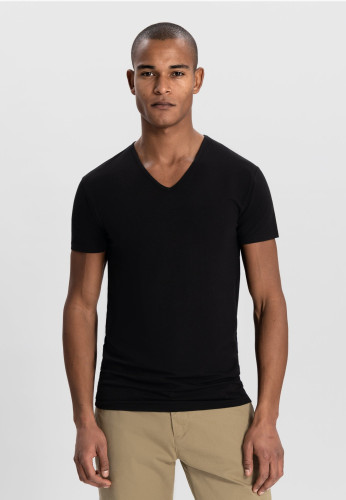 Vorschau: Eastwood 2 Pack V- Neck Tee Bamboo Black Vorschau: Eastwood 2 Pack V- Neck Tee Bamboo Black