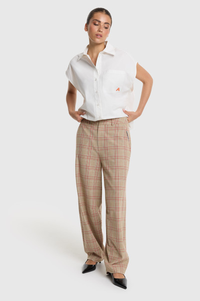 Barrel Check Pants sand