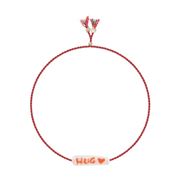 Charm Bracelet HUG Heart Süßwasserperle