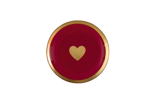 Love Plates Glasteller Herz M rund pink