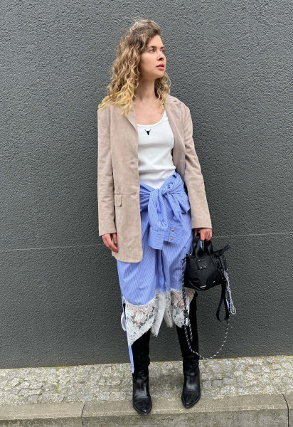 Riva Suede Blazer Smoke Grey