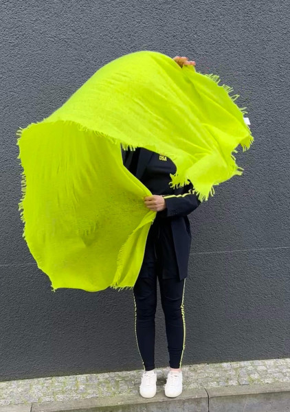 Cashmere Scarf Neon Yellow