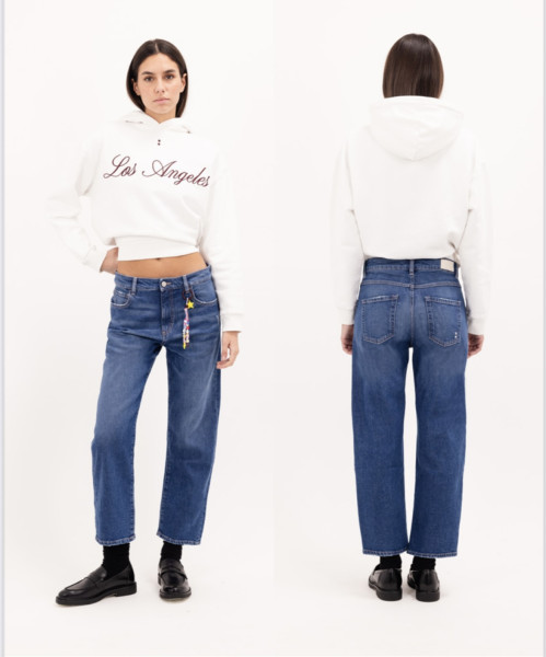 Mimi Cropped Jeans Low Rise Dusty Blue