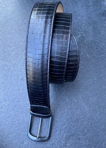 Leather Belt Cobra schwarz