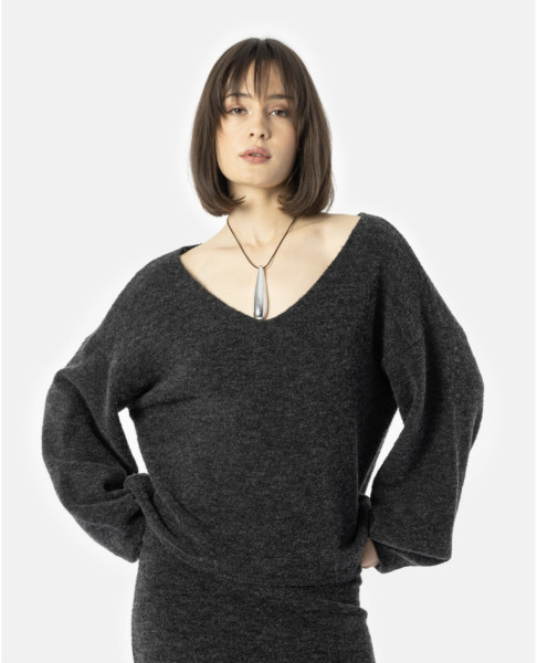 Jula Sweater black melange