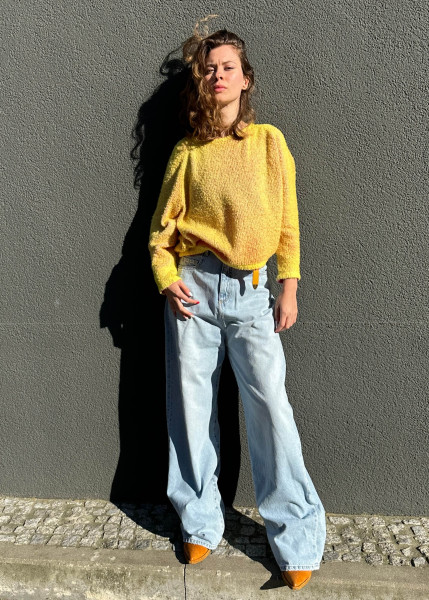 Knitted Pullover yellow/pink