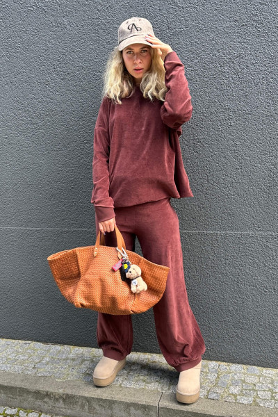 Velvet Sweatshirt Wayne brown
