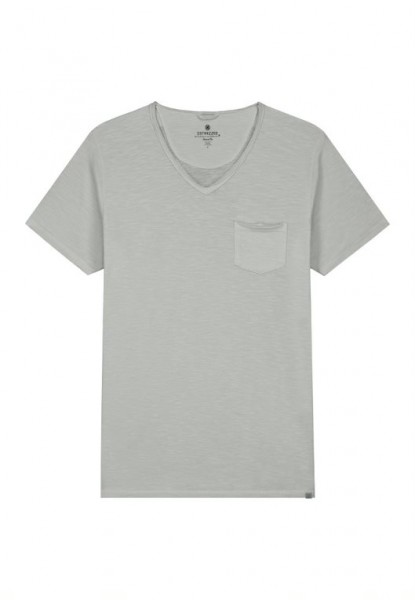 T-Shirt Stewart V-Neck Slub Jersey ghost grey