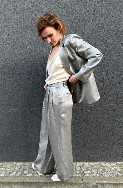 Wide Leg Pants Steel