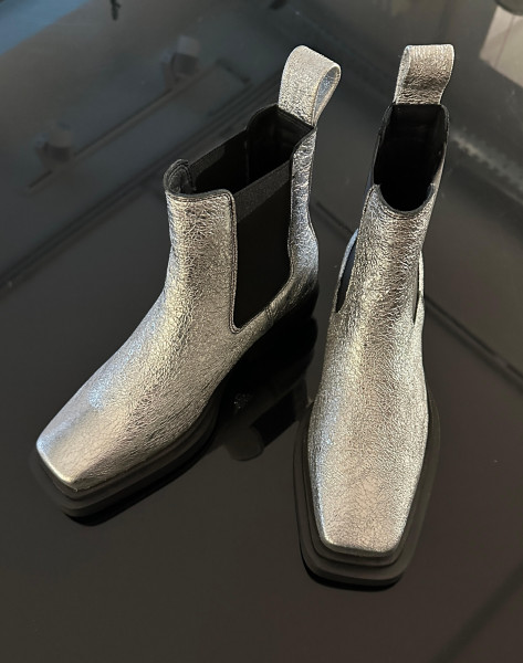 Silver Boots Low Laminado Denver Silver