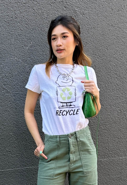 Classic Tee Peanuts Recycle Vintage White