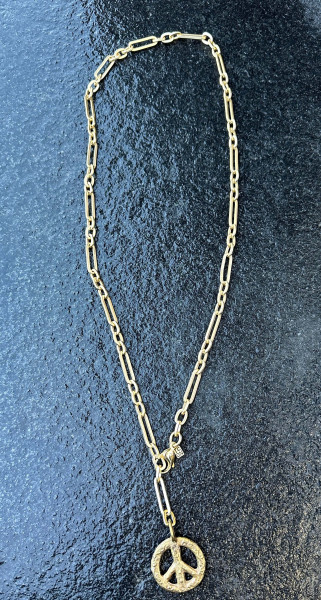 Necklace Matt Gold Peace 70cm