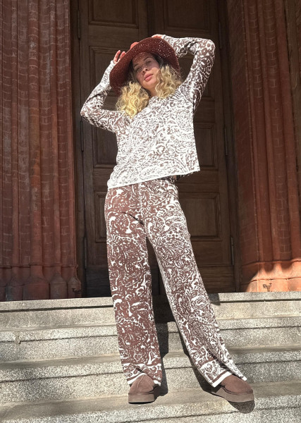 Strickhose Bombay brown