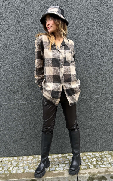 Oversized Shirt Check black