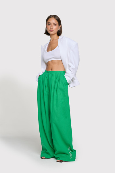 Flowy Wide Pants bright green
