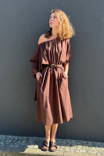 Mididress aus Popeline Cioccolato