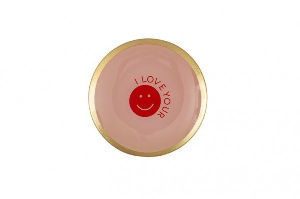 Love Plates Glasteller M Smile rosa