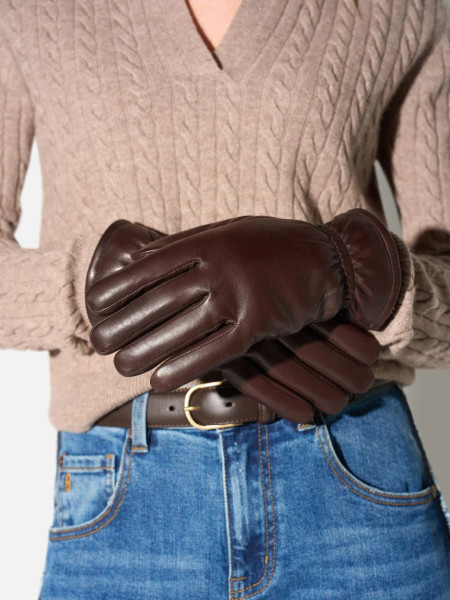 Hawk Lederhandschuhe braun