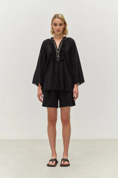 Blouse Gaze Apology Black