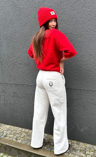 Trousers Print ecru black