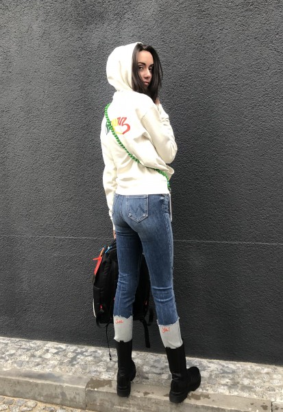 Script Logo Hoodie off white