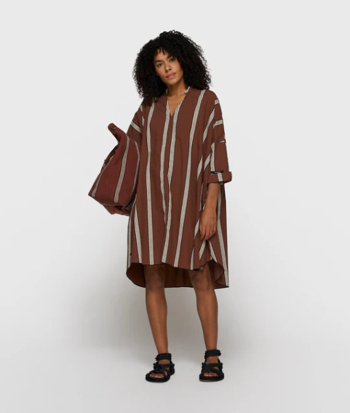 A-Line Tunic Stripes deep brown