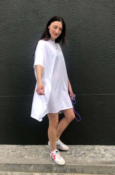 Pocket Tee Dress white